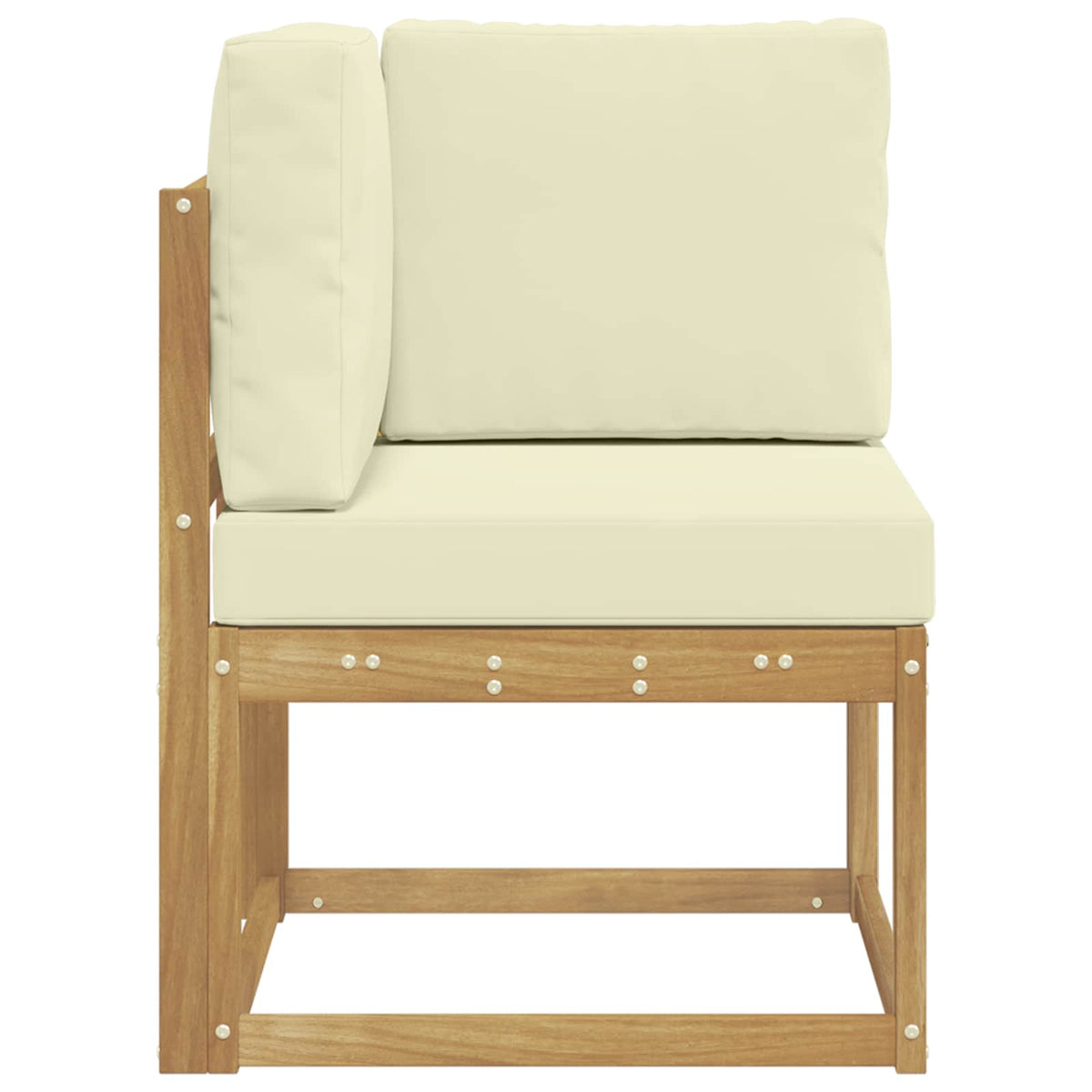 Outdoor Ecksofa Massivholz Akazie Weiß