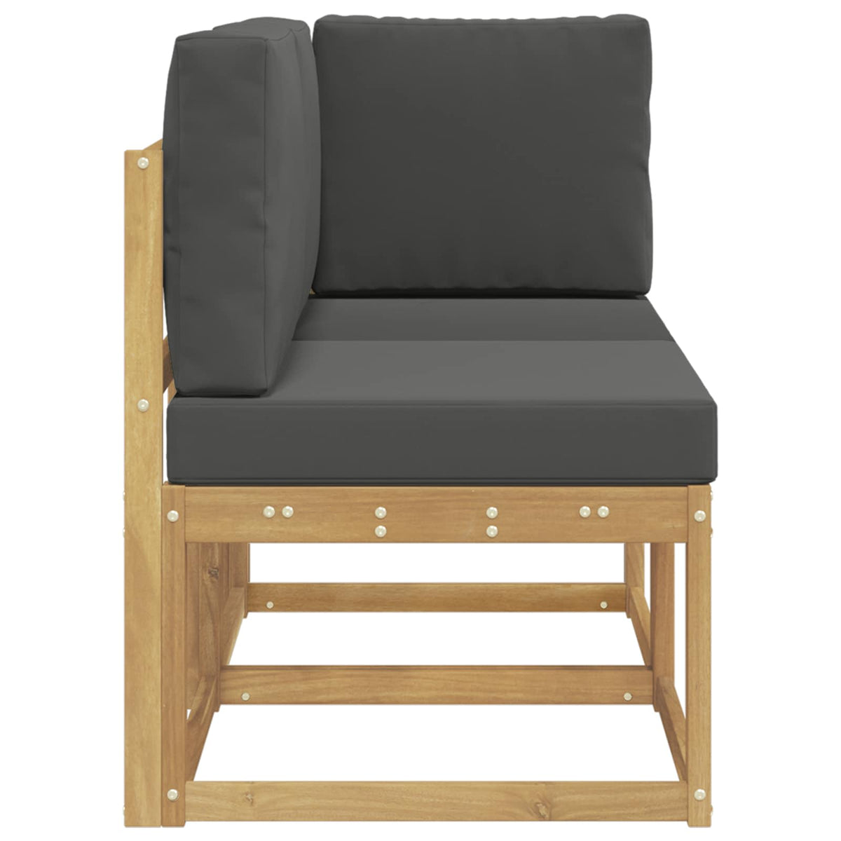 Outdoor Mittel- und Ecksofa 2 Stück Weiß Massivholz Akazie