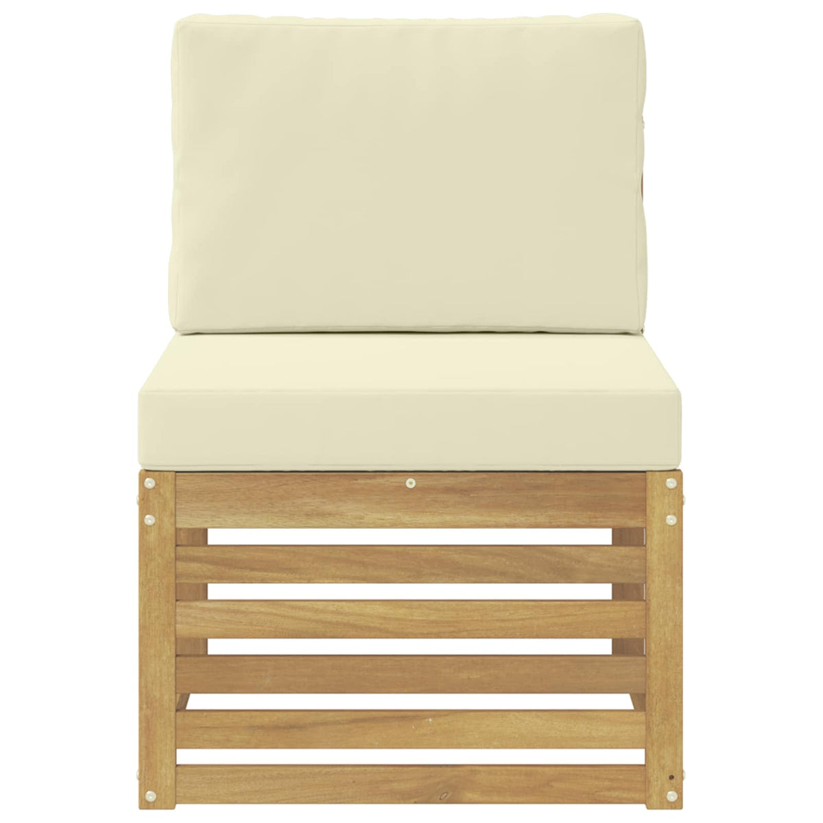 Outdoor Mittelsofa Massivholz Akazie Weiß