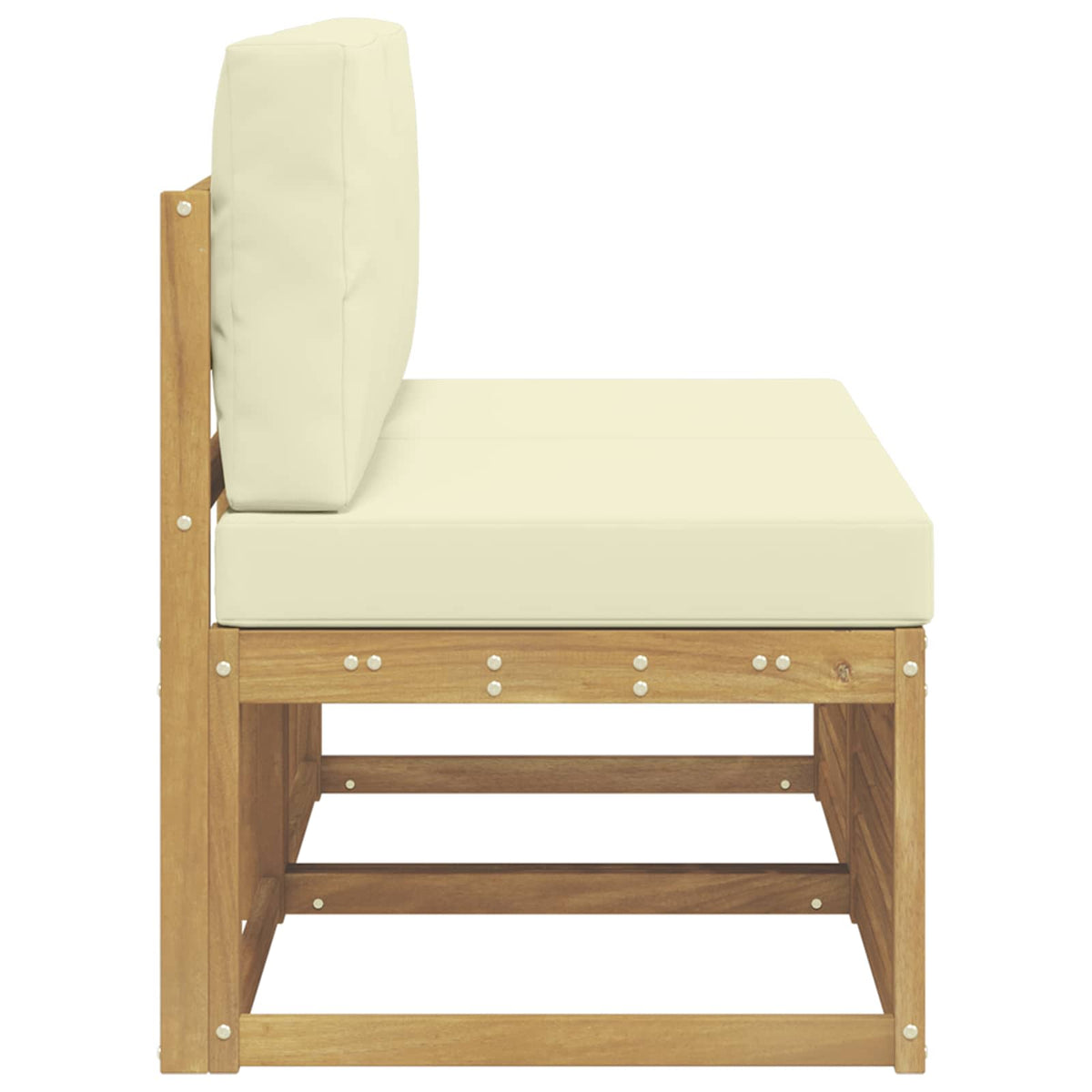 2 Stück Outdoor Mittelsofa Massivholz Akazie Weiß
