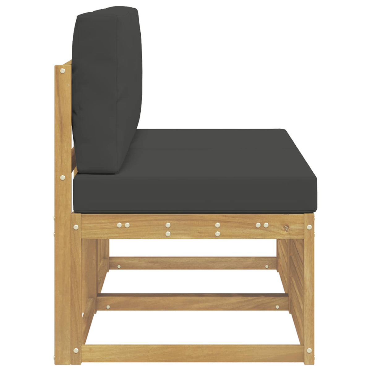 2 Stück Outdoor Mittelsofa Massivholz Akazie Weiß