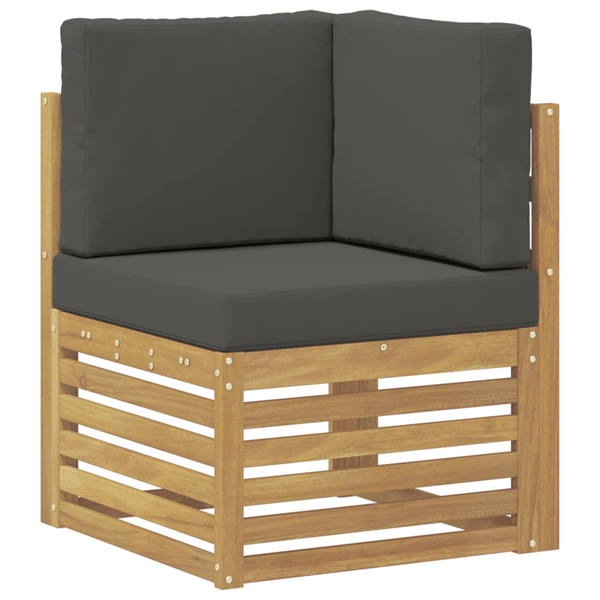 Outdoor Ecksofa Massivholz Akazie Weiß