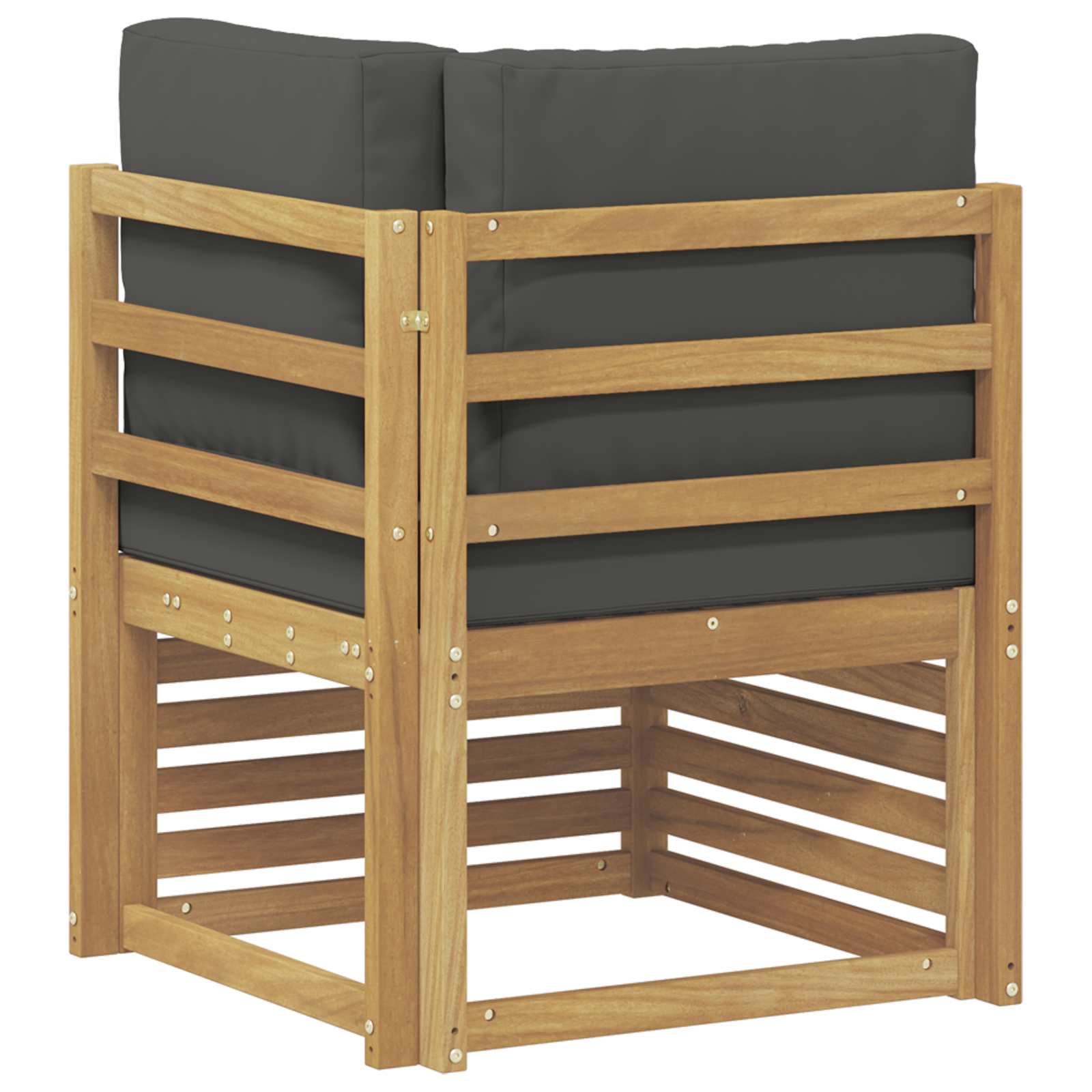 Outdoor Ecksofa Massivholz Akazie Weiß