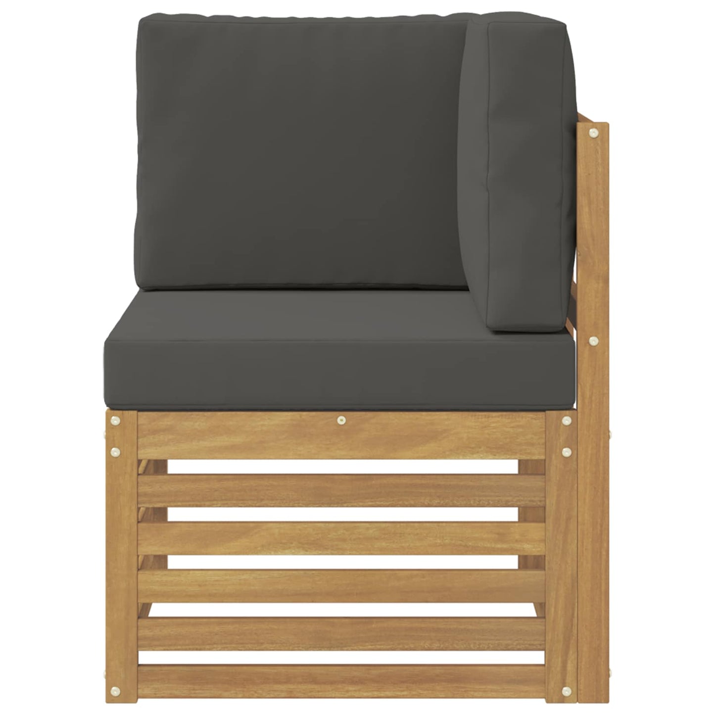 Outdoor Ecksofa Massivholz Akazie Weiß