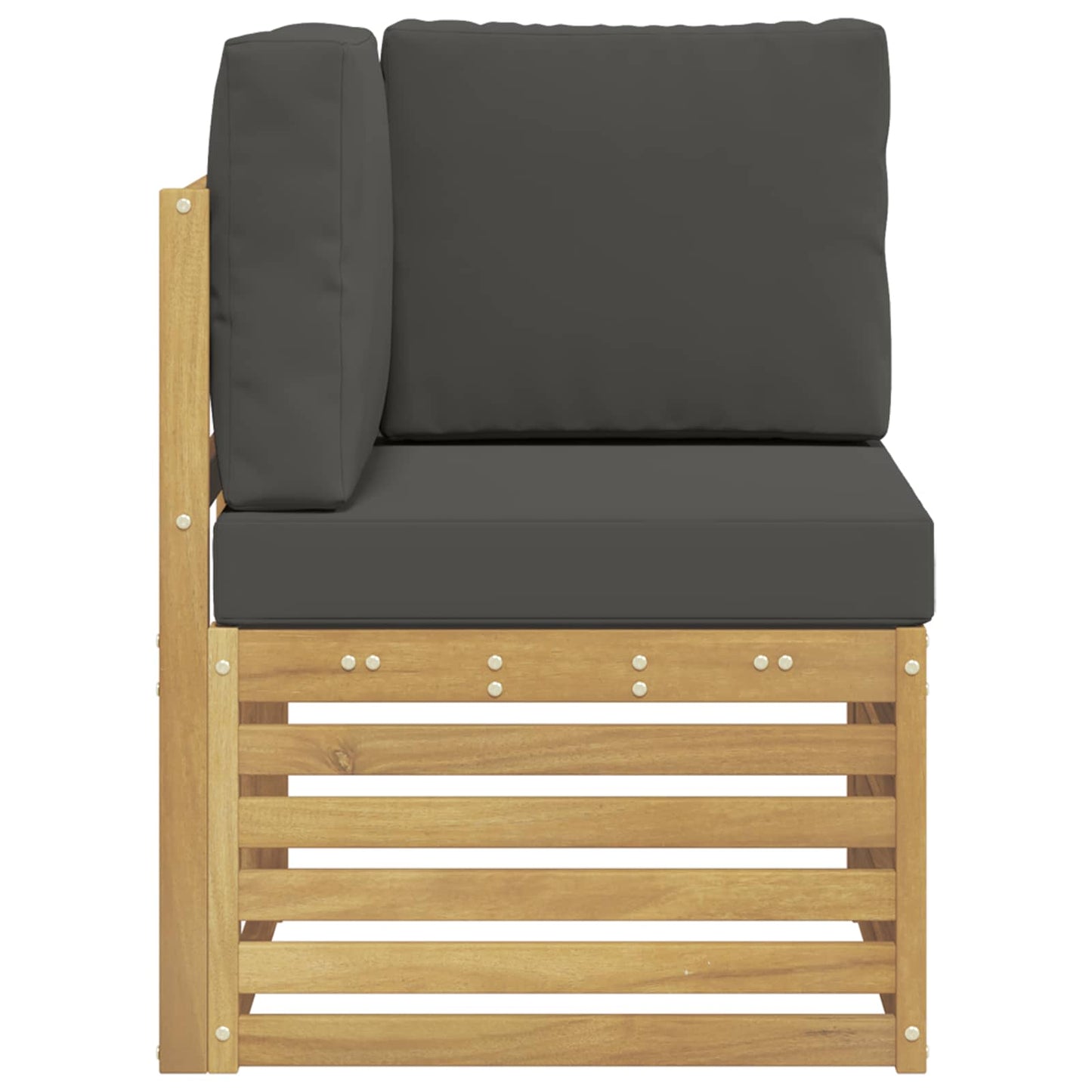 Outdoor Ecksofa Massivholz Akazie Weiß