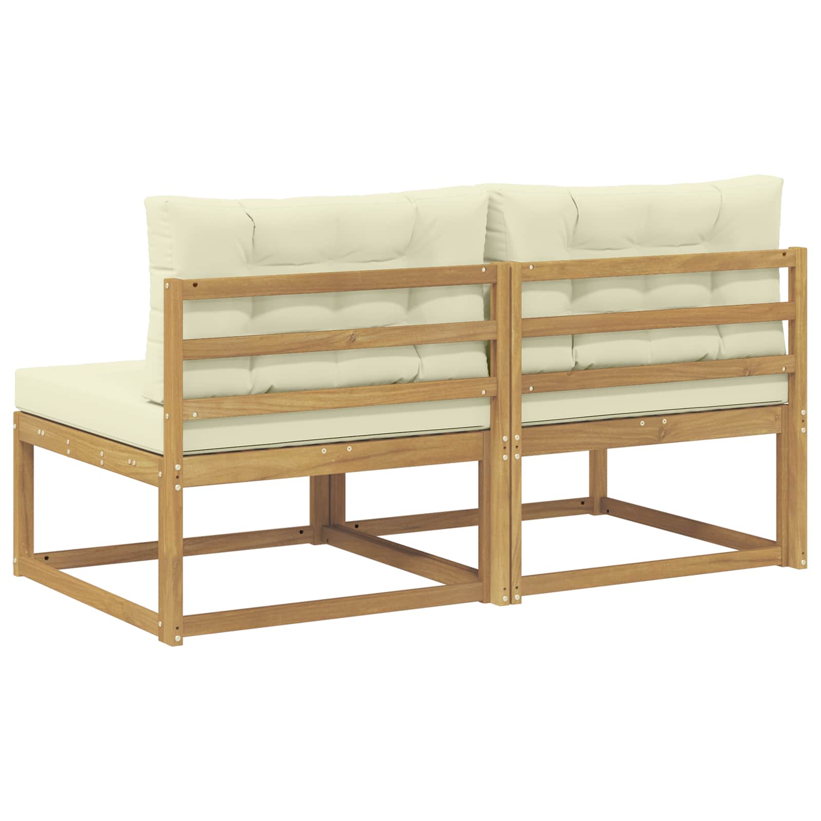 2 Stück Outdoor Mittelsofa Polyester Weiß
