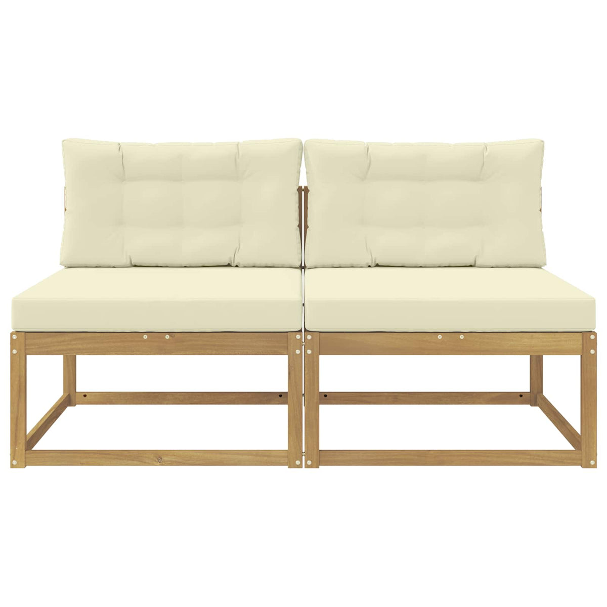 2 Stück Outdoor Mittelsofa Polyester Weiß
