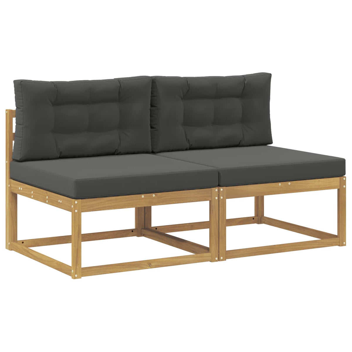 2 Stück Outdoor Mittelsofa Polyester Weiß