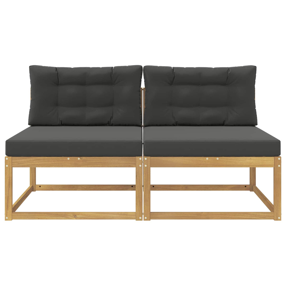 2 Stück Outdoor Mittelsofa Polyester Weiß
