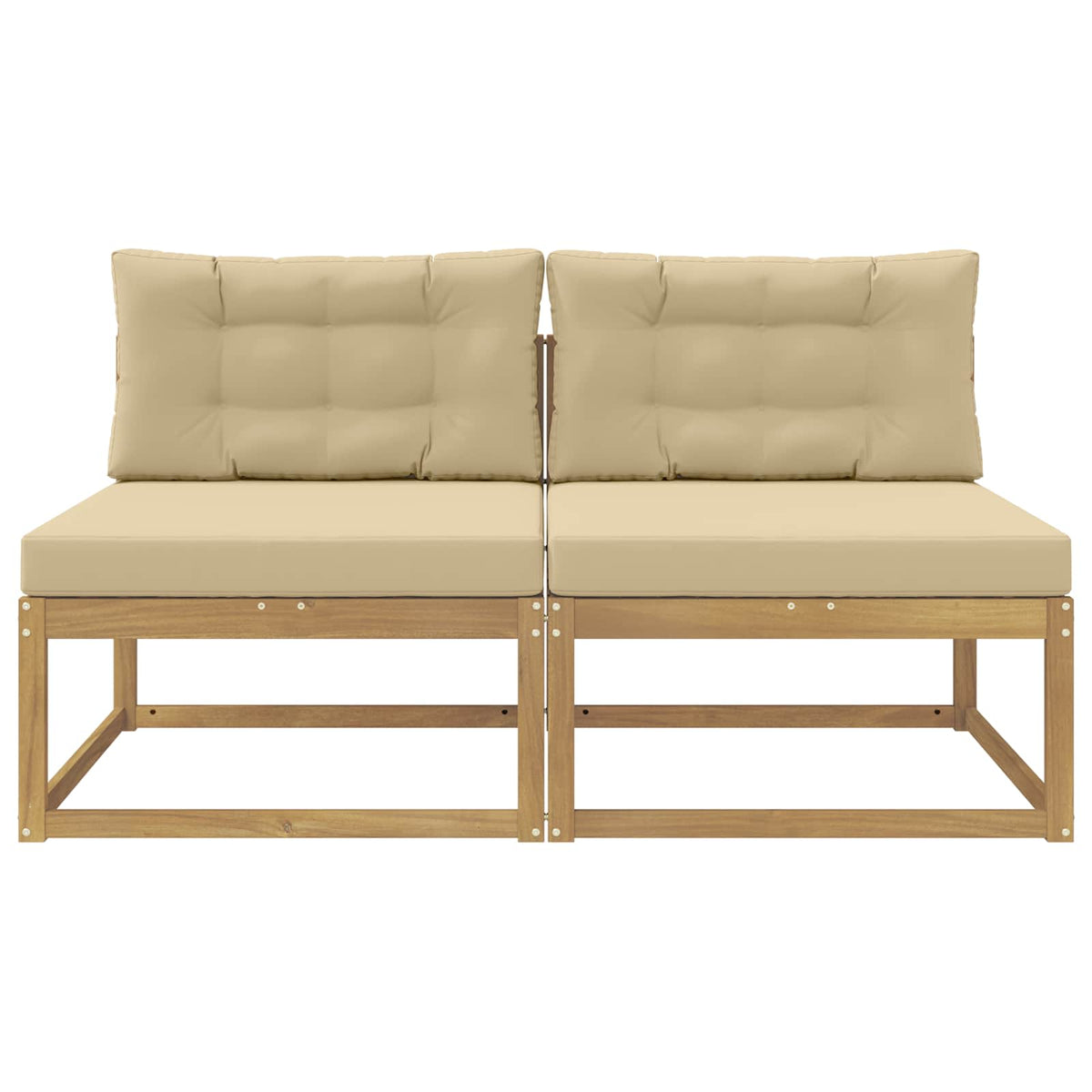 2 Stück Outdoor Mittelsofa Polyester Weiß