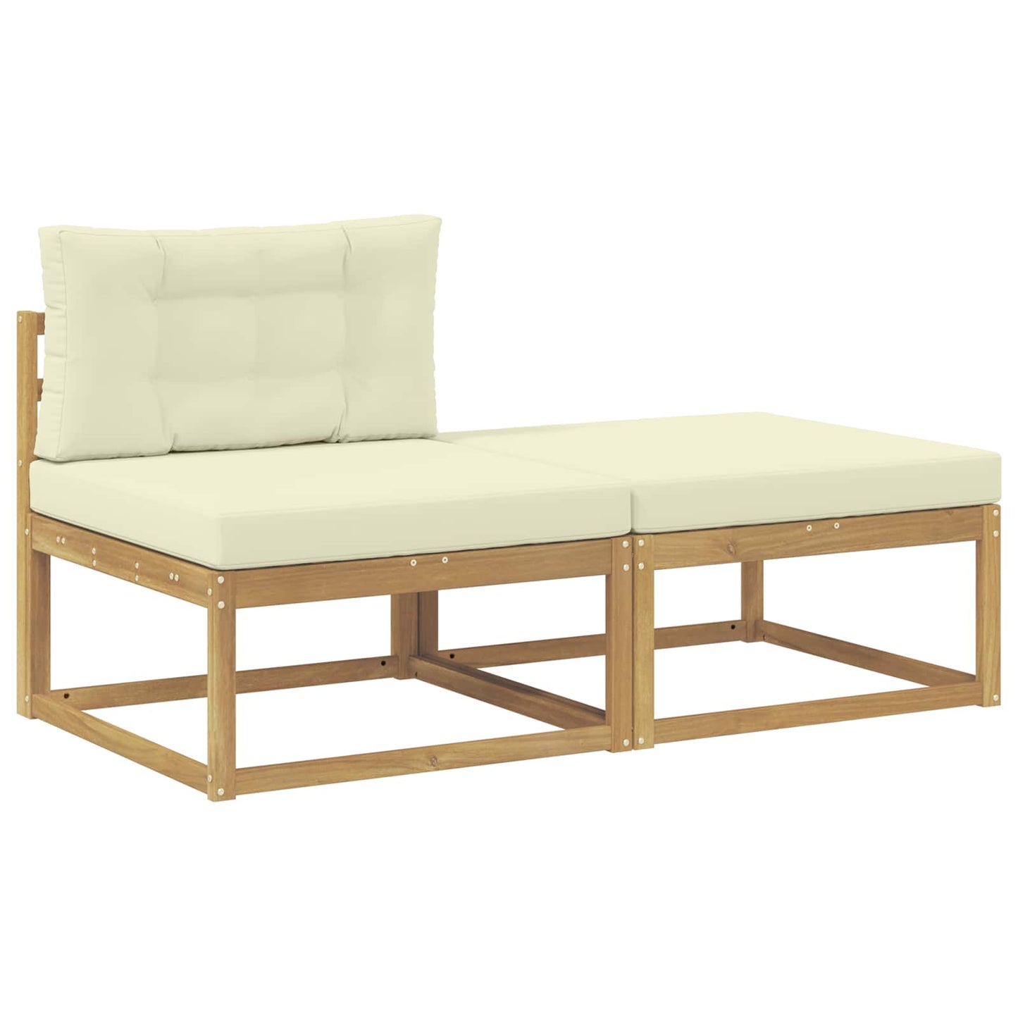 2 Stück Outdoor-Fußhocker Polyester Weiß