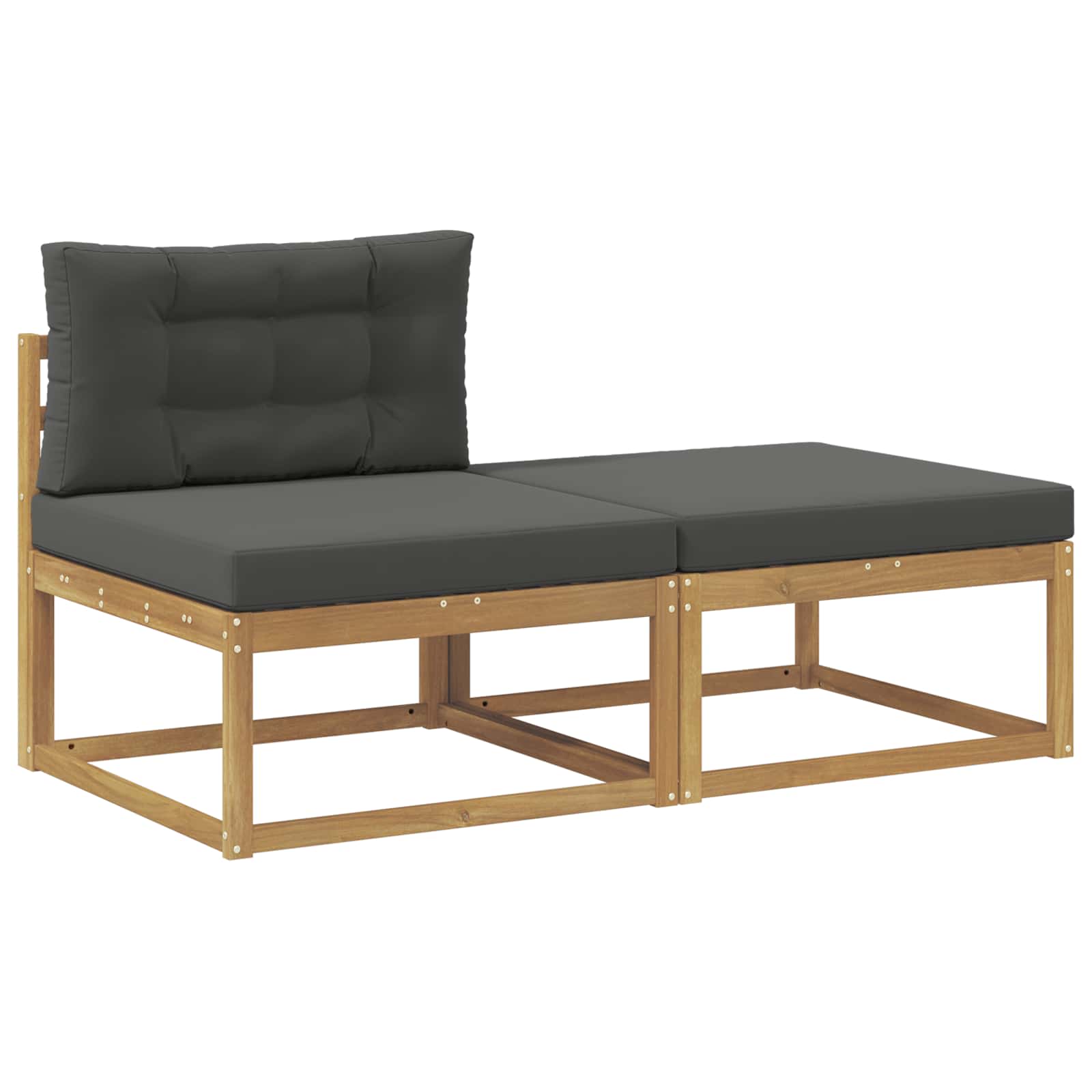 2 Stück Outdoor-Fußhocker Polyester Weiß