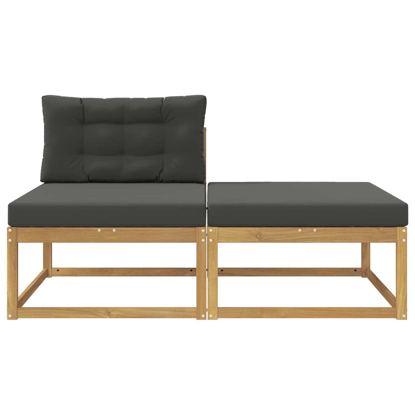 2 Stück Outdoor-Fußhocker Polyester Weiß