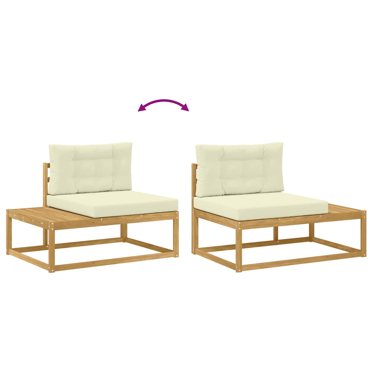 Outdoor End Sofa mit Kissen Weiß 115 x 83 x 73 cm Polyester
