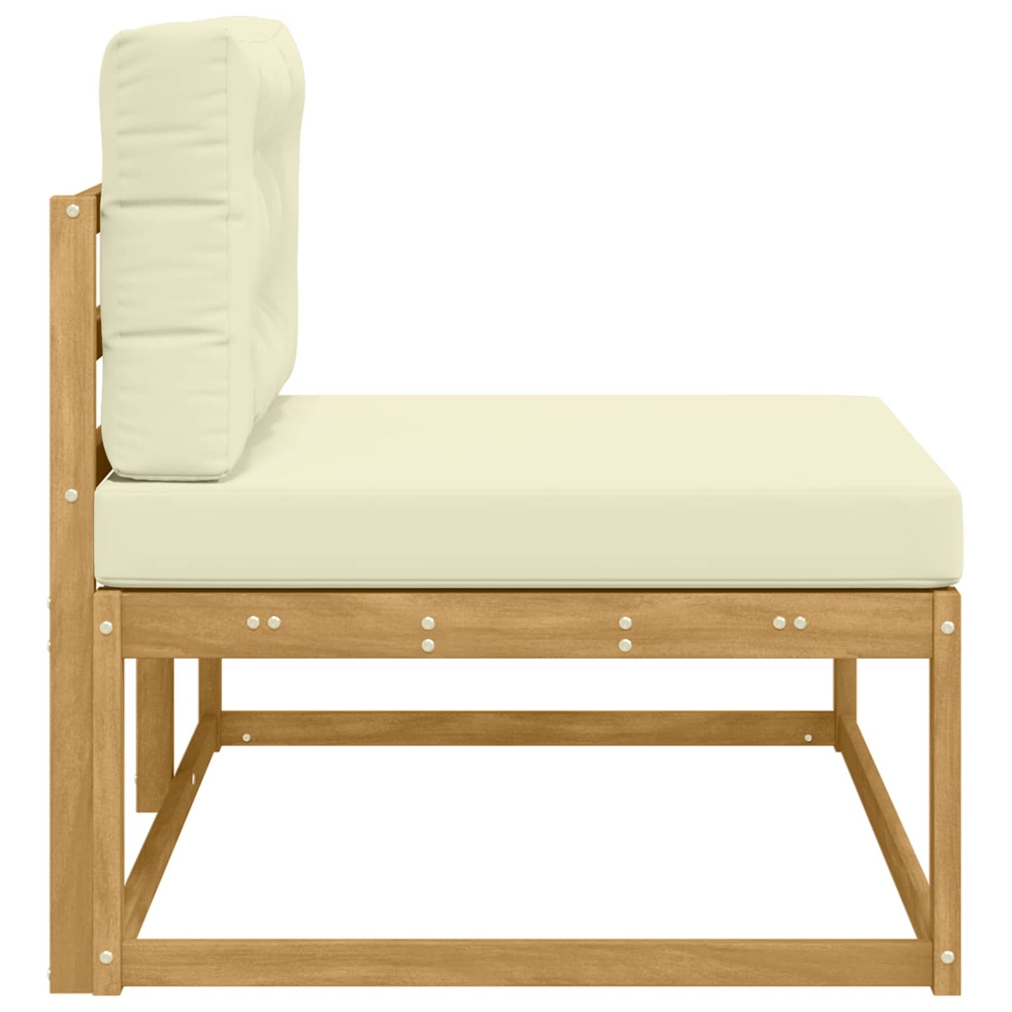 Outdoor End Sofa mit Kissen Weiß 115 x 83 x 73 cm Polyester
