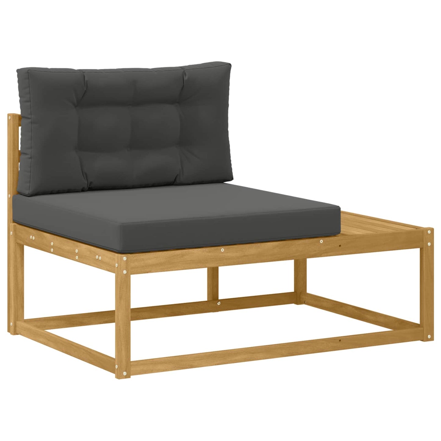 Outdoor End Sofa mit Kissen Weiß 115 x 83 x 73 cm Polyester
