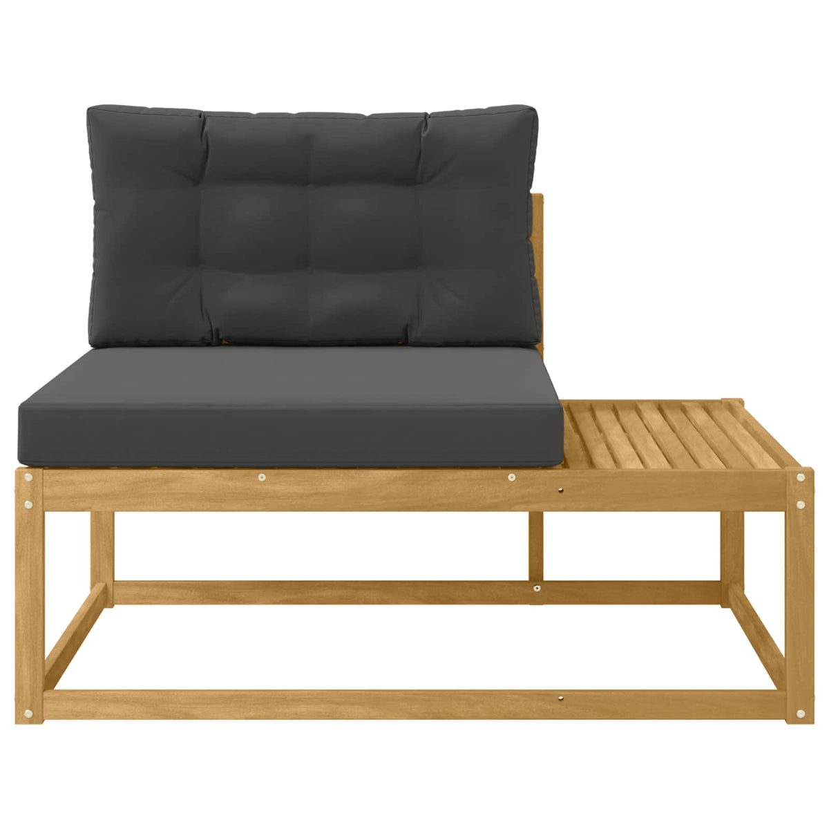 Outdoor End Sofa mit Kissen Weiß 115 x 83 x 73 cm Polyester