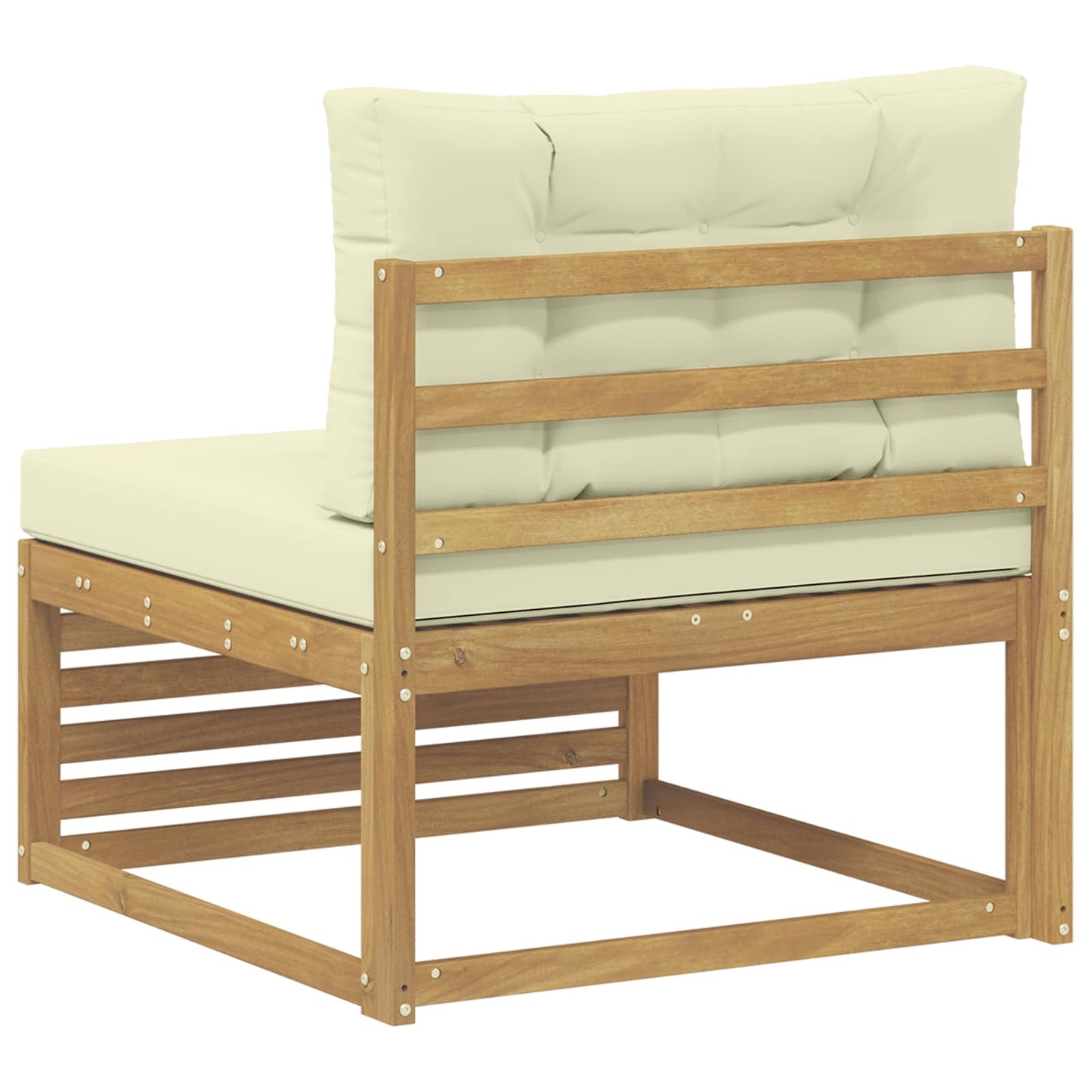 Outdoor Mittelsofa Massivholz Akazie Weiß 83 x 79 x 73 cm