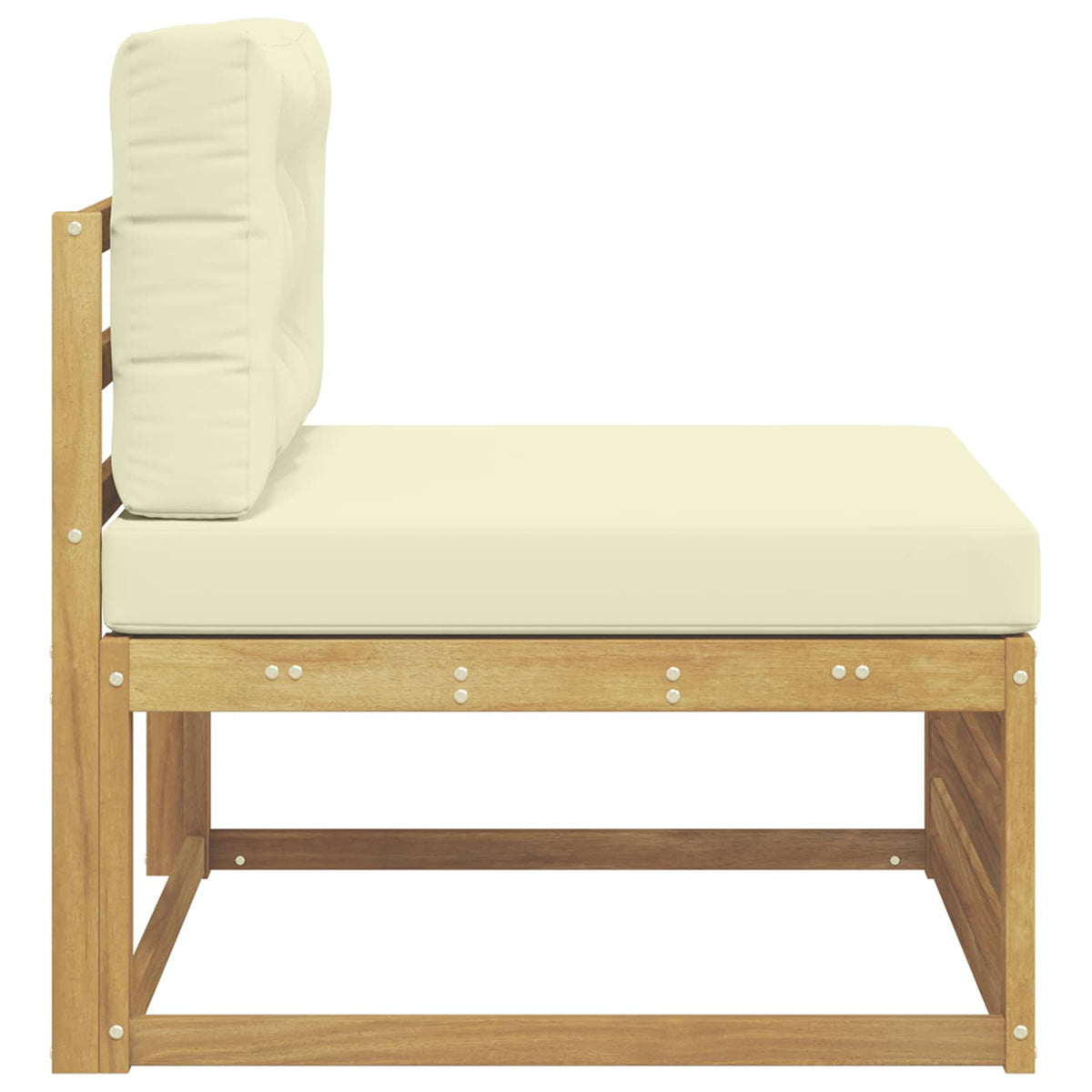 Outdoor Mittelsofa Massivholz Akazie Weiß 83 x 79 x 73 cm