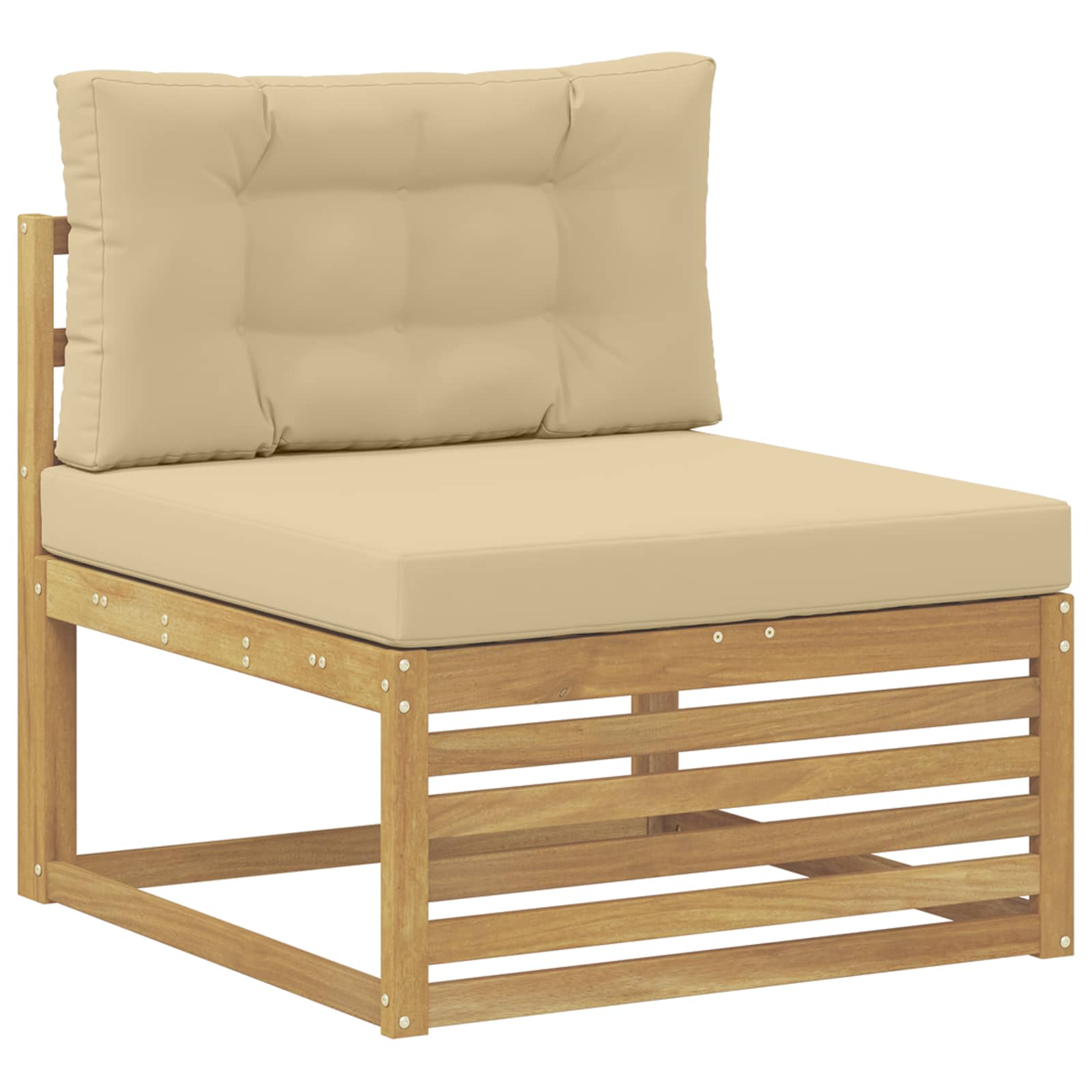 Outdoor Mittelsofa Massivholz Akazie Weiß