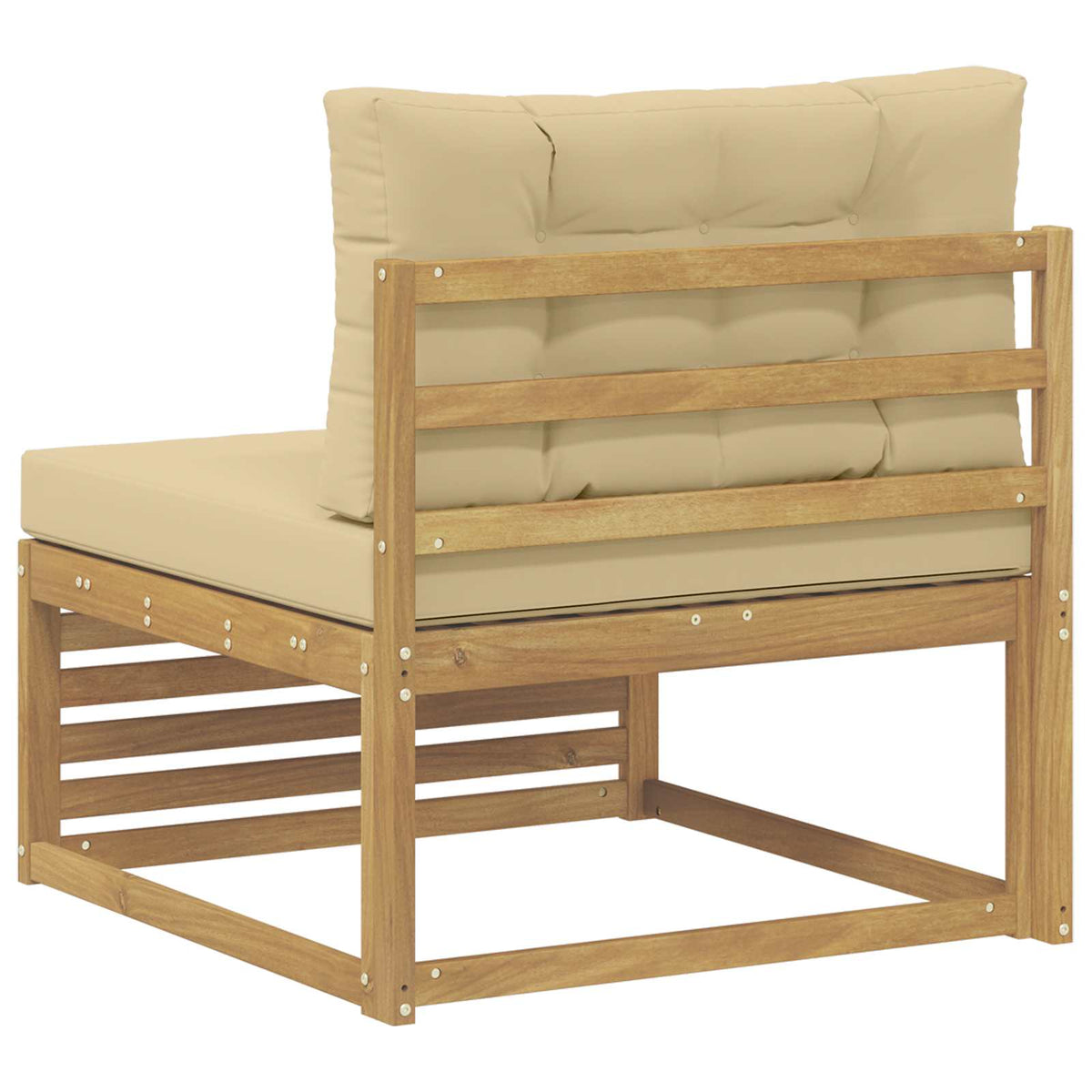 Outdoor Mittelsofa Massivholz Akazie Weiß