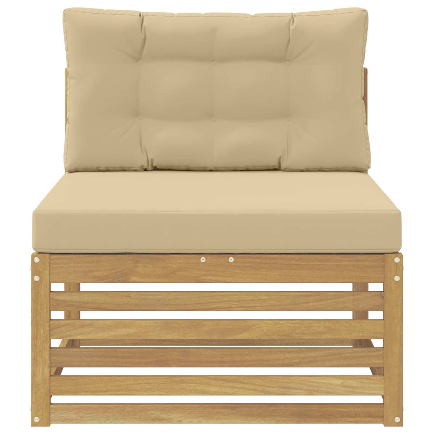 Outdoor Mittelsofa Massivholz Akazie Weiß