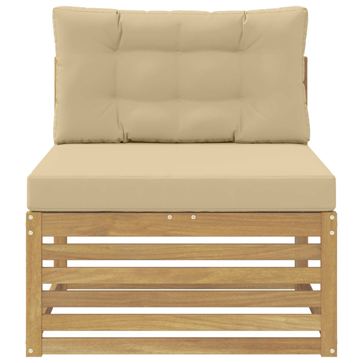 Outdoor Mittelsofa Massivholz Akazie Weiß