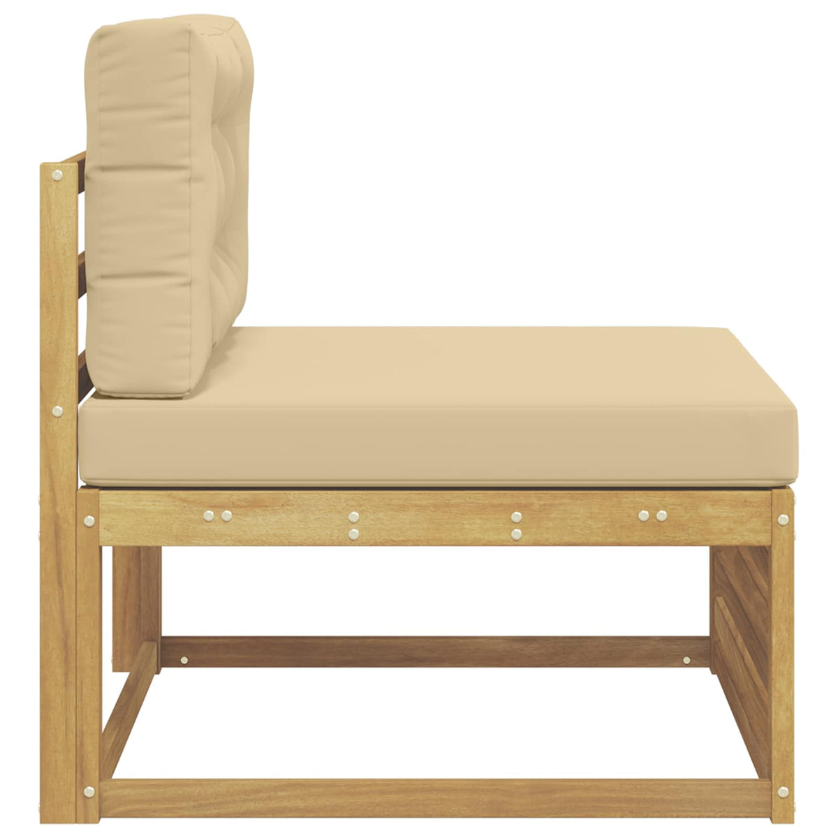 Outdoor Mittelsofa Massivholz Akazie Weiß