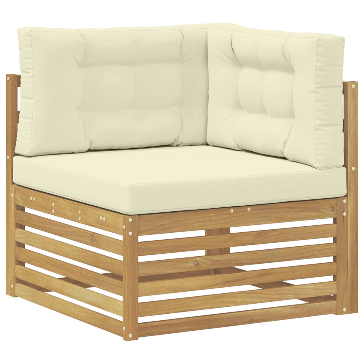 Outdoor Ecksofa Massivholz Akazie Weiß
