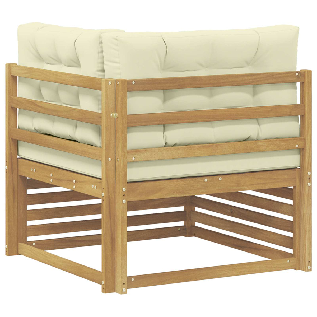 Outdoor Ecksofa Massivholz Akazie Weiß