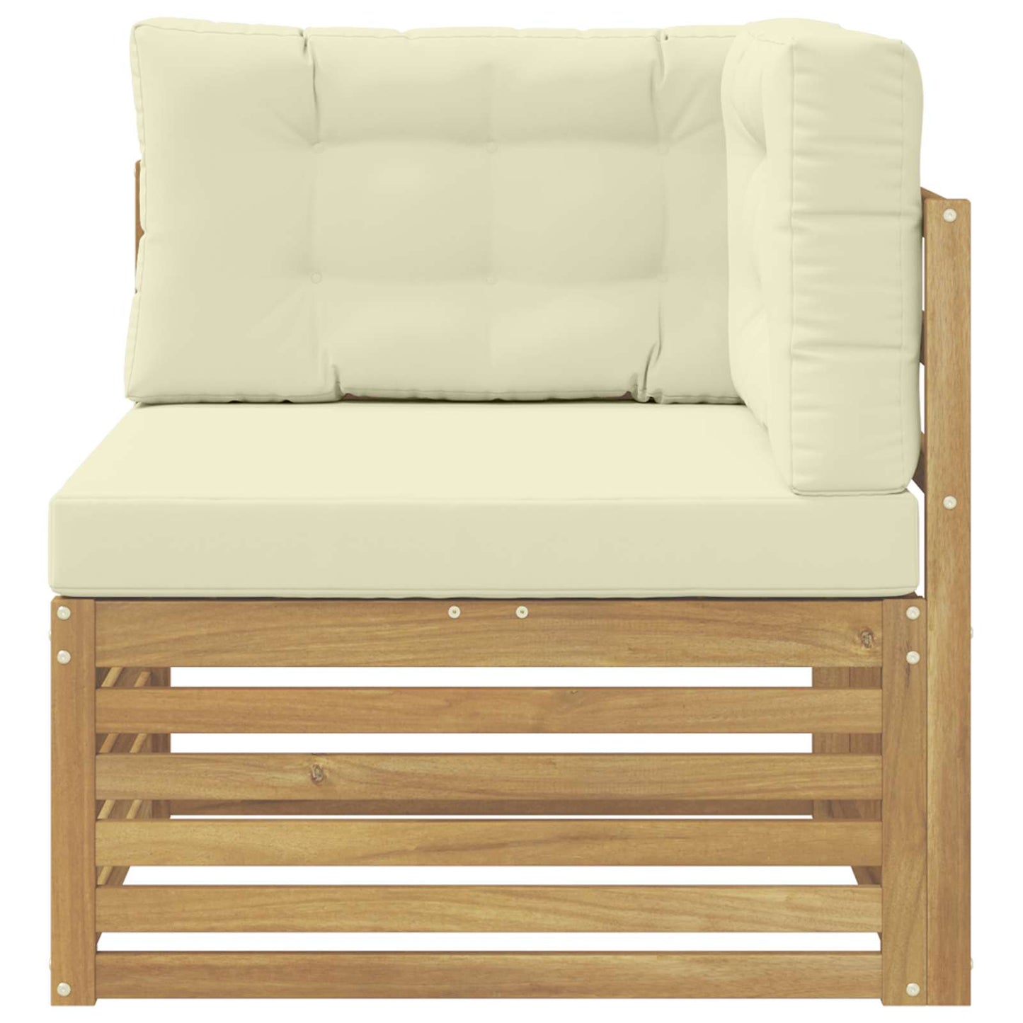 Outdoor Ecksofa Massivholz Akazie Weiß