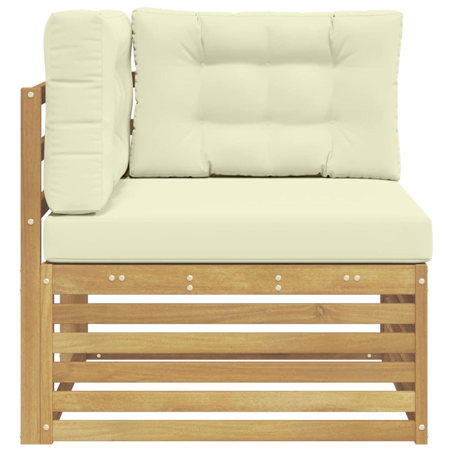 Outdoor Ecksofa Massivholz Akazie Weiß