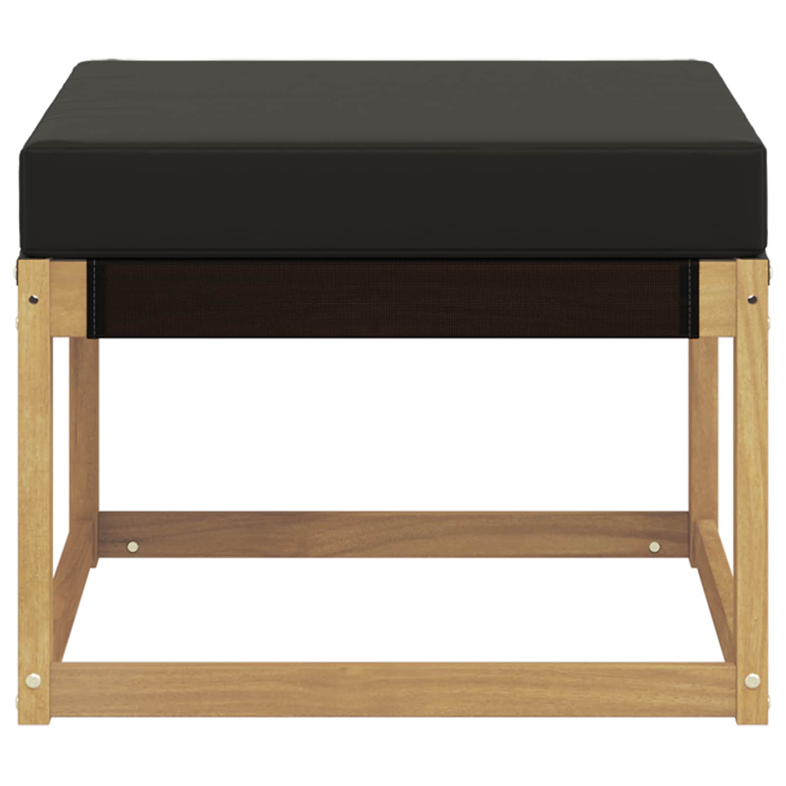 Outdoor-Fußhocker Massivholz Akazie und Textilene Stoff Weiß
