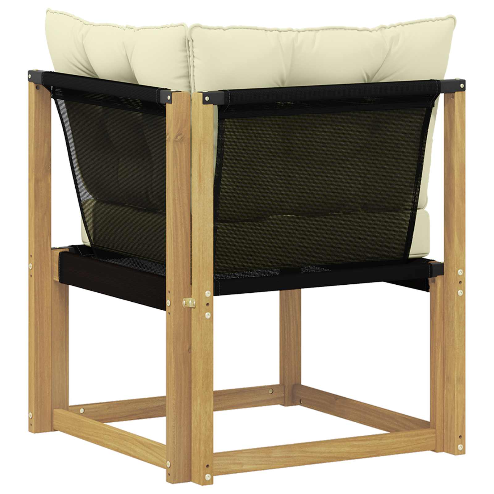 Outdoor Ecksofa Massivholz Akazie und Textilene Stoff Weiß