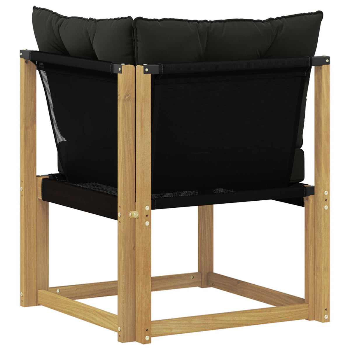 Outdoor Ecksofa Massivholz Akazie und Textilene Stoff Weiß