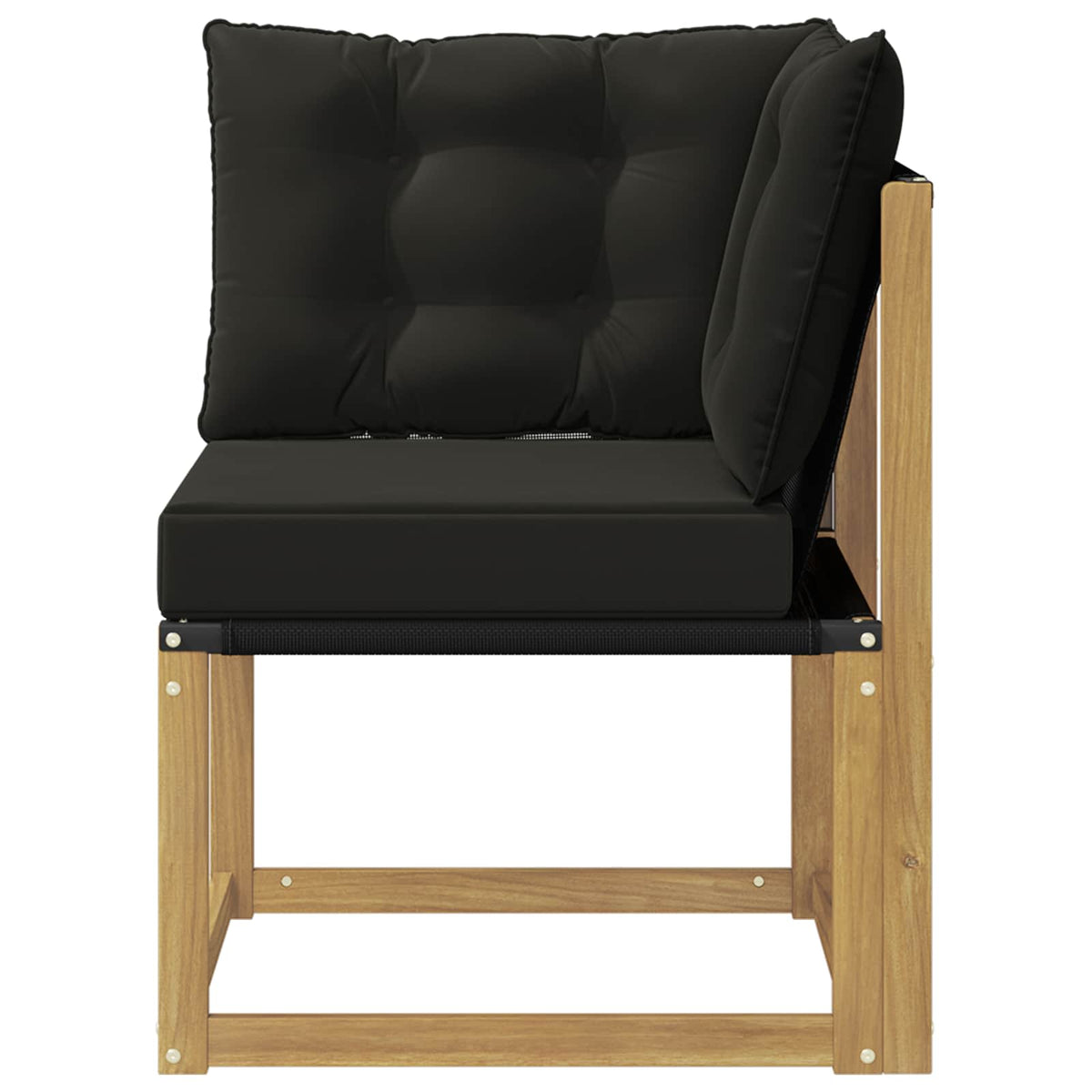 Outdoor Ecksofa Massivholz Akazie und Textilene Stoff Weiß