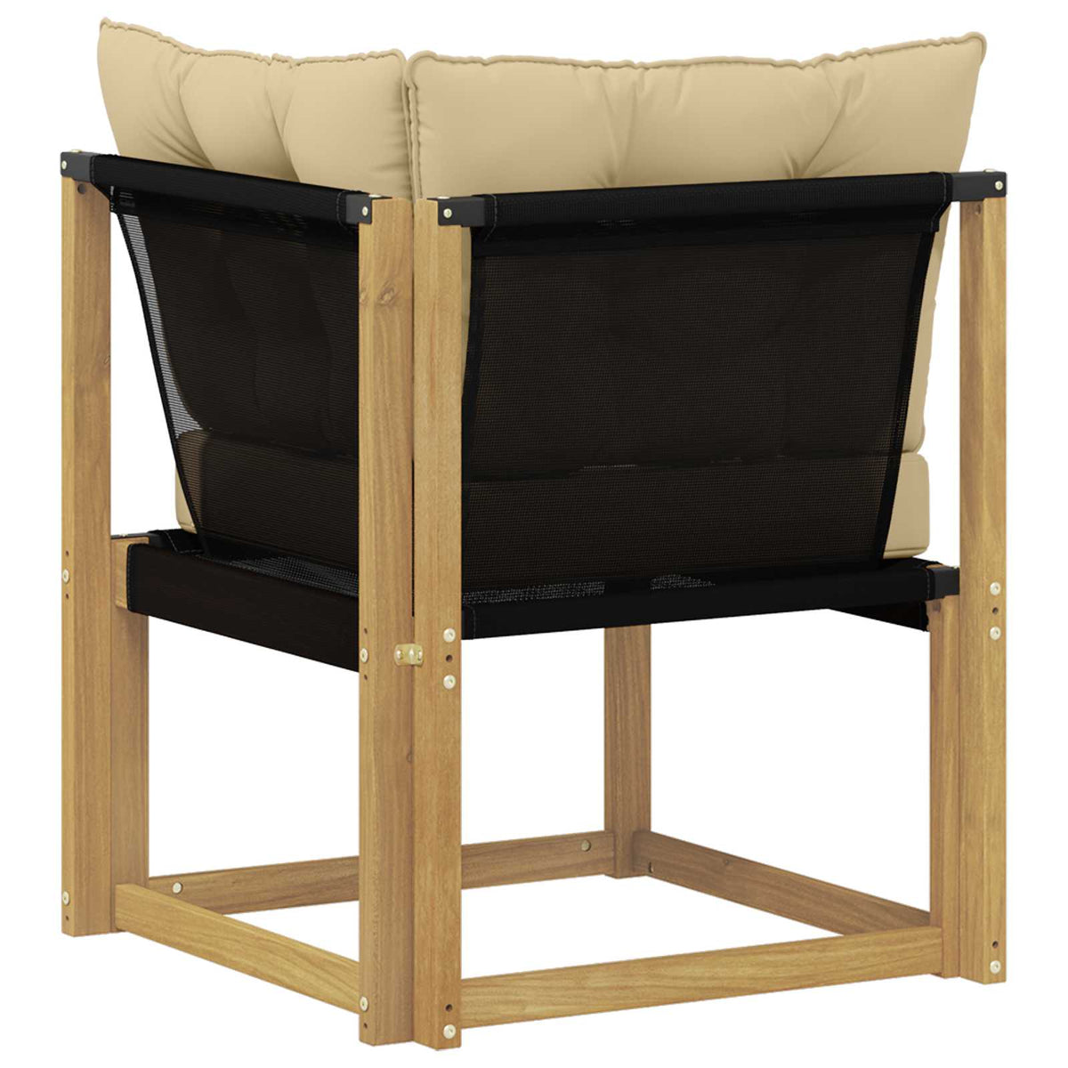 Outdoor Ecksofa Massivholz Akazie und Textilene Stoff Weiß