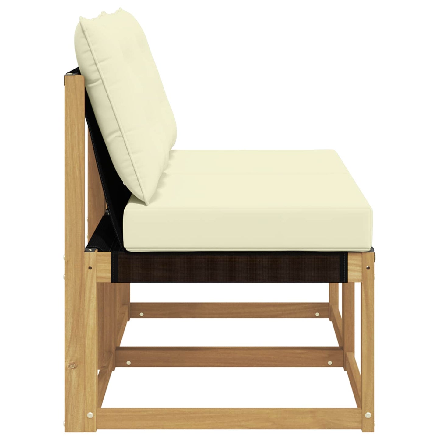 2 Stk. Outdoor Mittelsofa Massivholz Akazie und Textilene Stoff