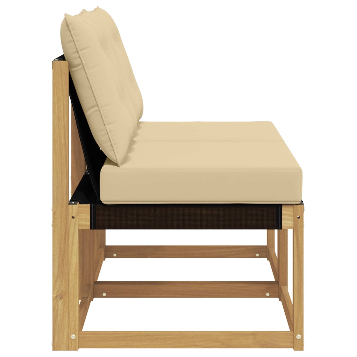 2 Stk. Outdoor Mittelsofa Massivholz Akazie und Textilene Stoff