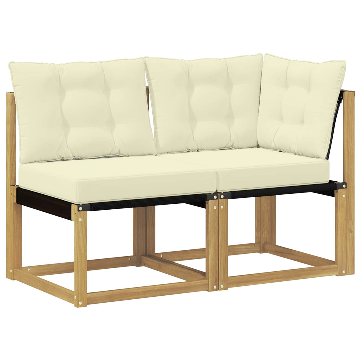 2 Stk. Outdoor Mittel- und Ecksofa Weiß