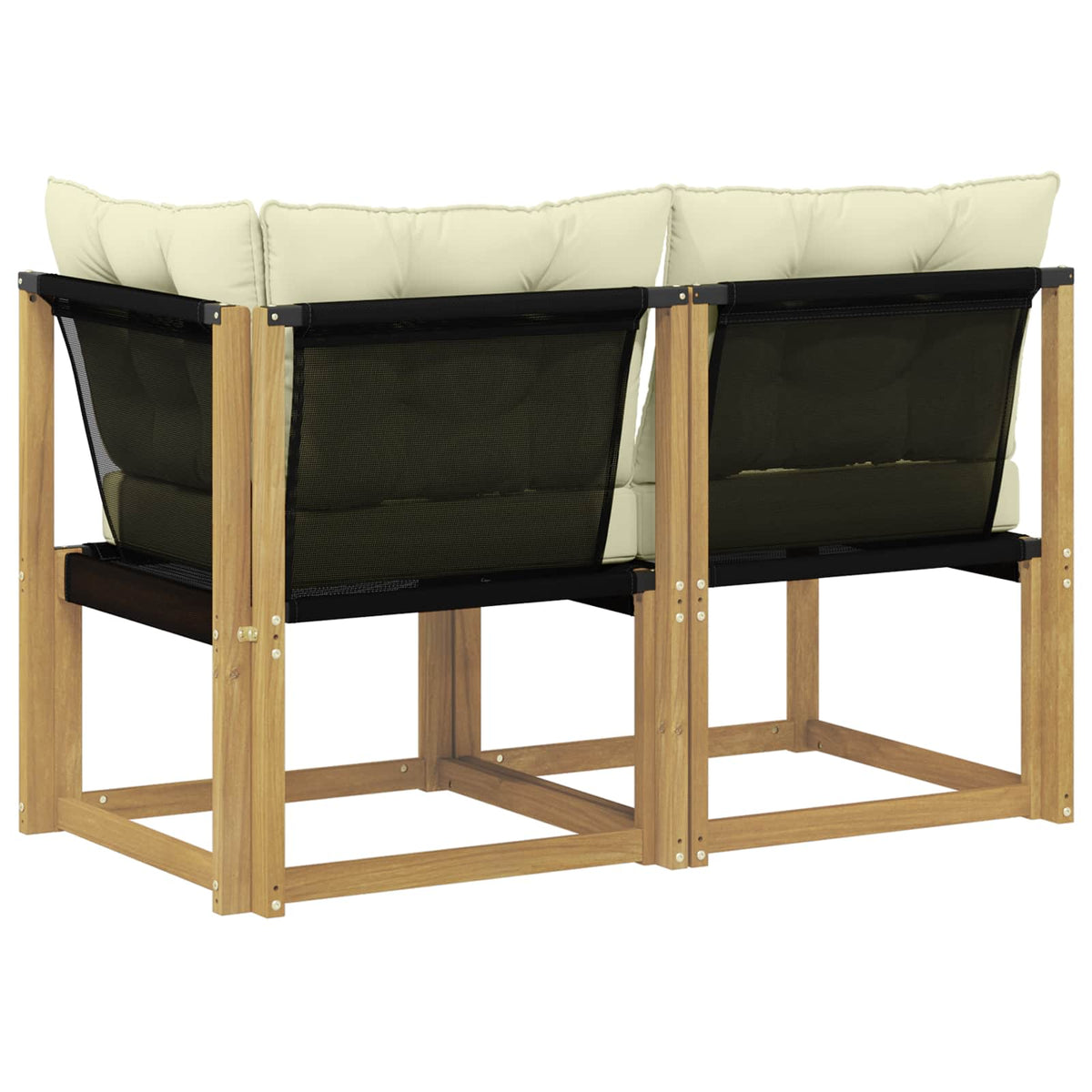 2 Stk. Outdoor Mittel- und Ecksofa Weiß