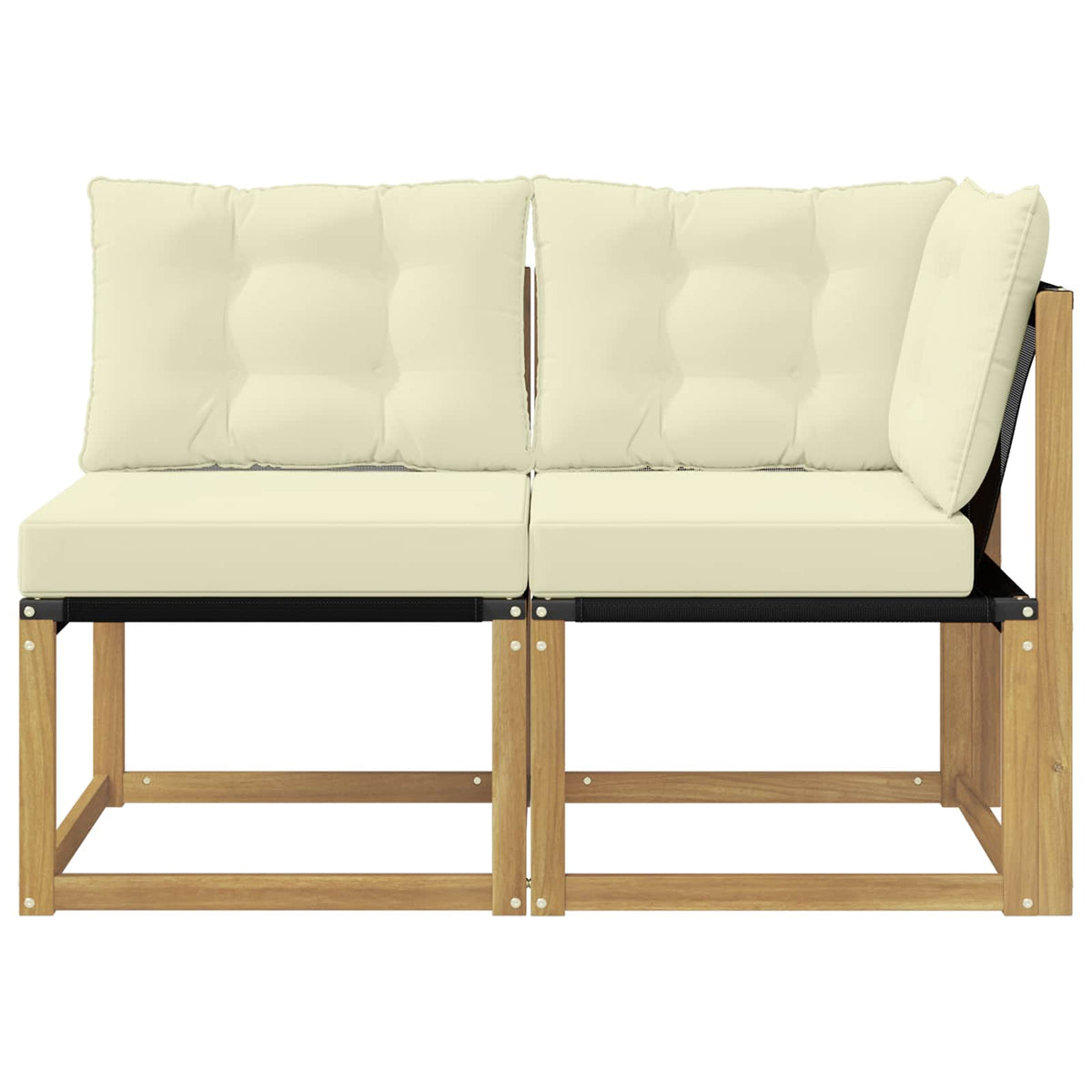 2 Stk. Outdoor Mittel- und Ecksofa Weiß