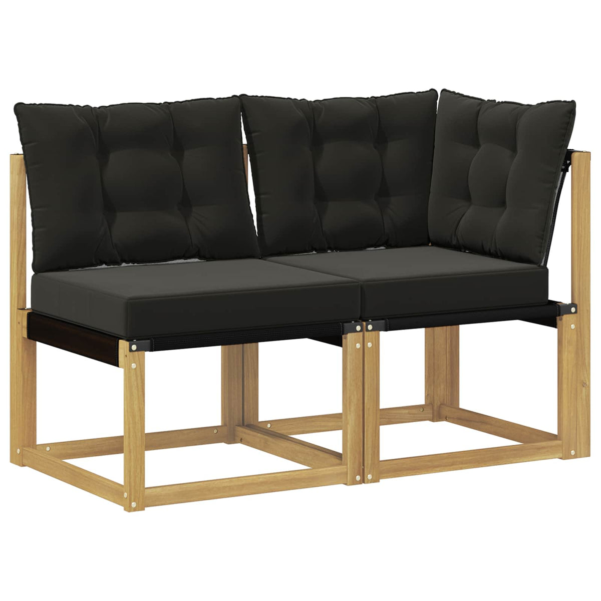 2 Stk. Outdoor Mittel- und Ecksofa Weiß