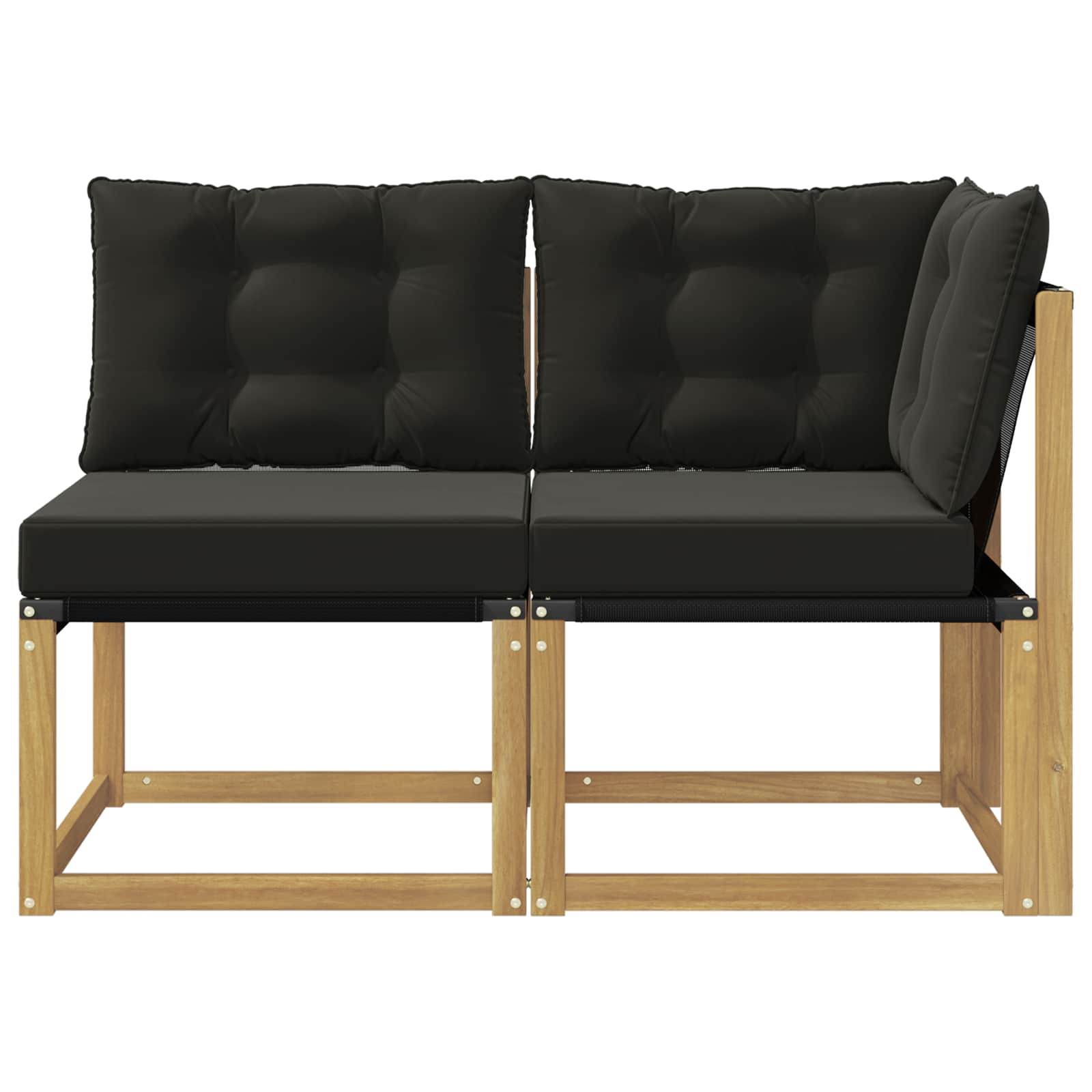 2 Stk. Outdoor Mittel- und Ecksofa Weiß