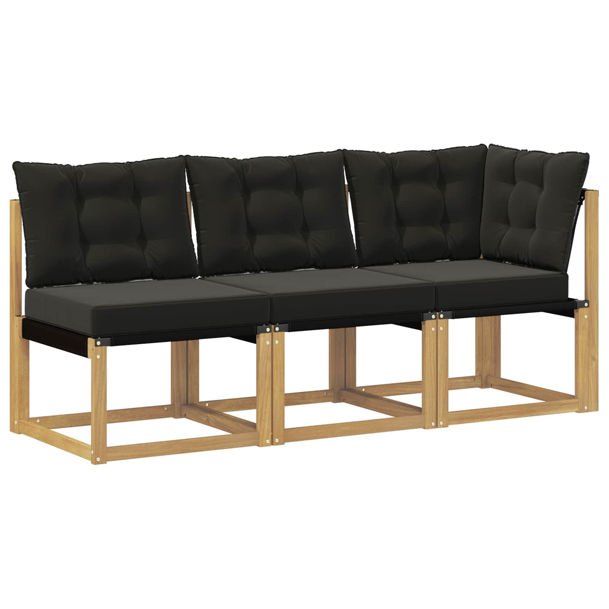 3 Stk. Outdoor Mittel- und Ecksofa Weiß