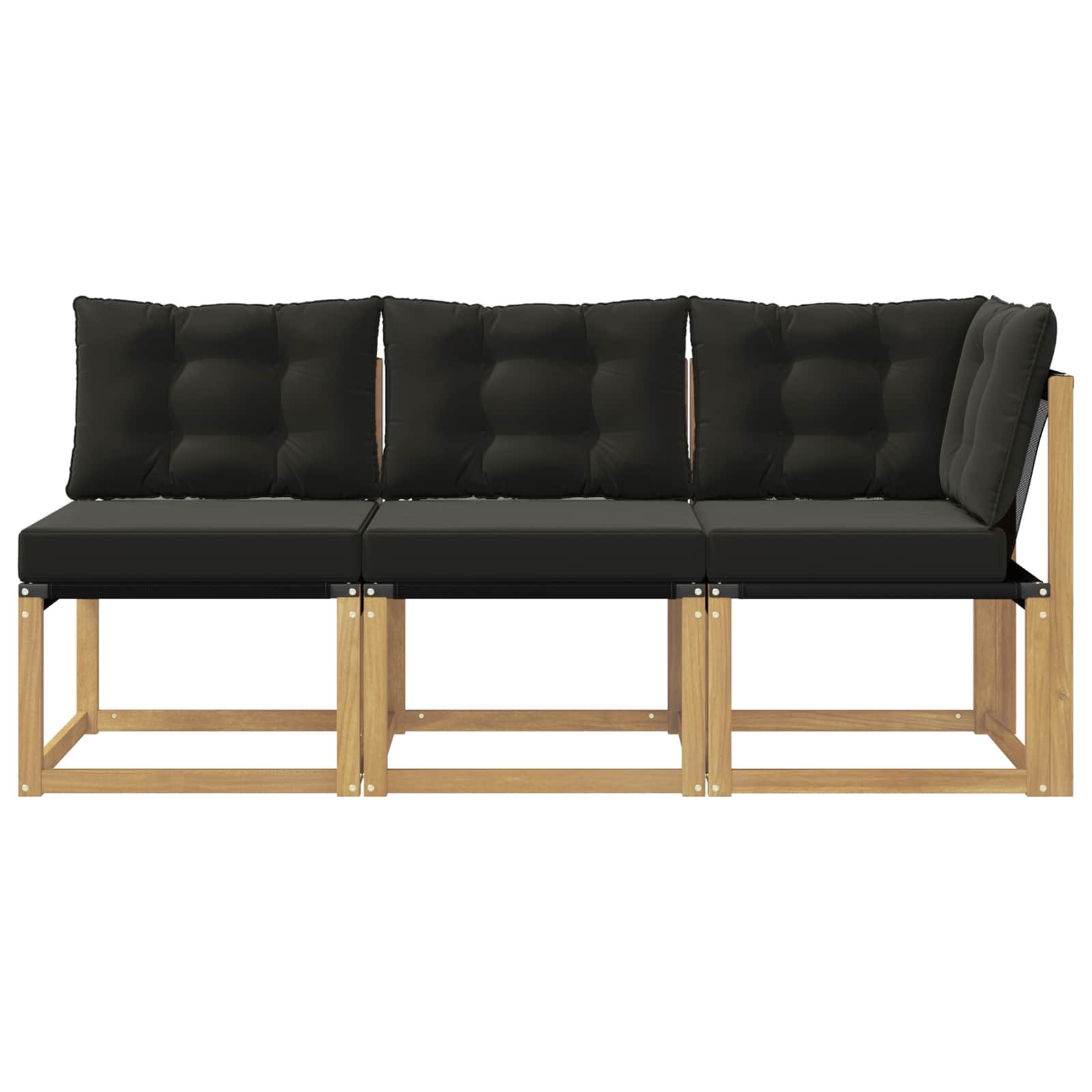 3 Stk. Outdoor Mittel- und Ecksofa Weiß