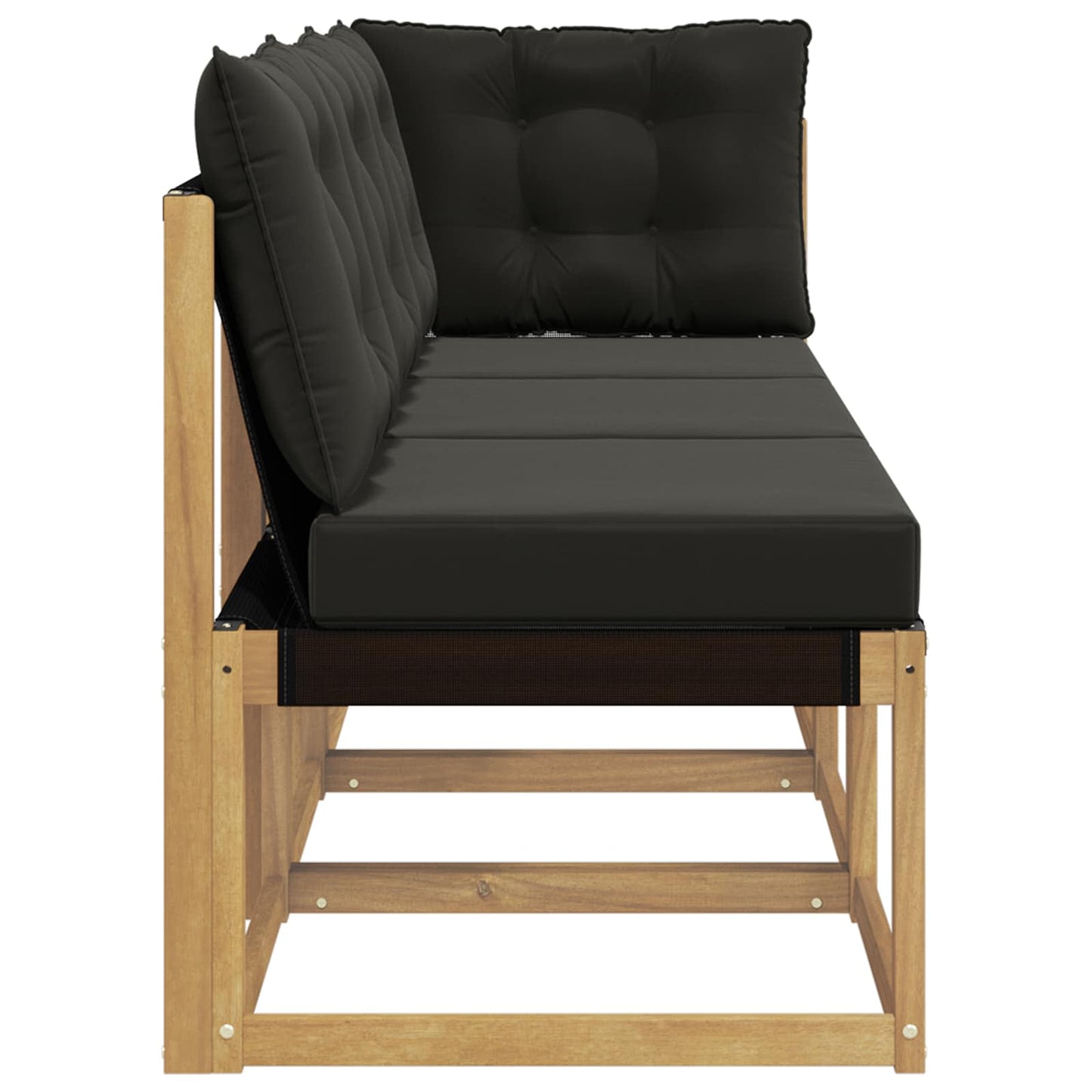 3 Stk. Outdoor Mittel- und Ecksofa Weiß