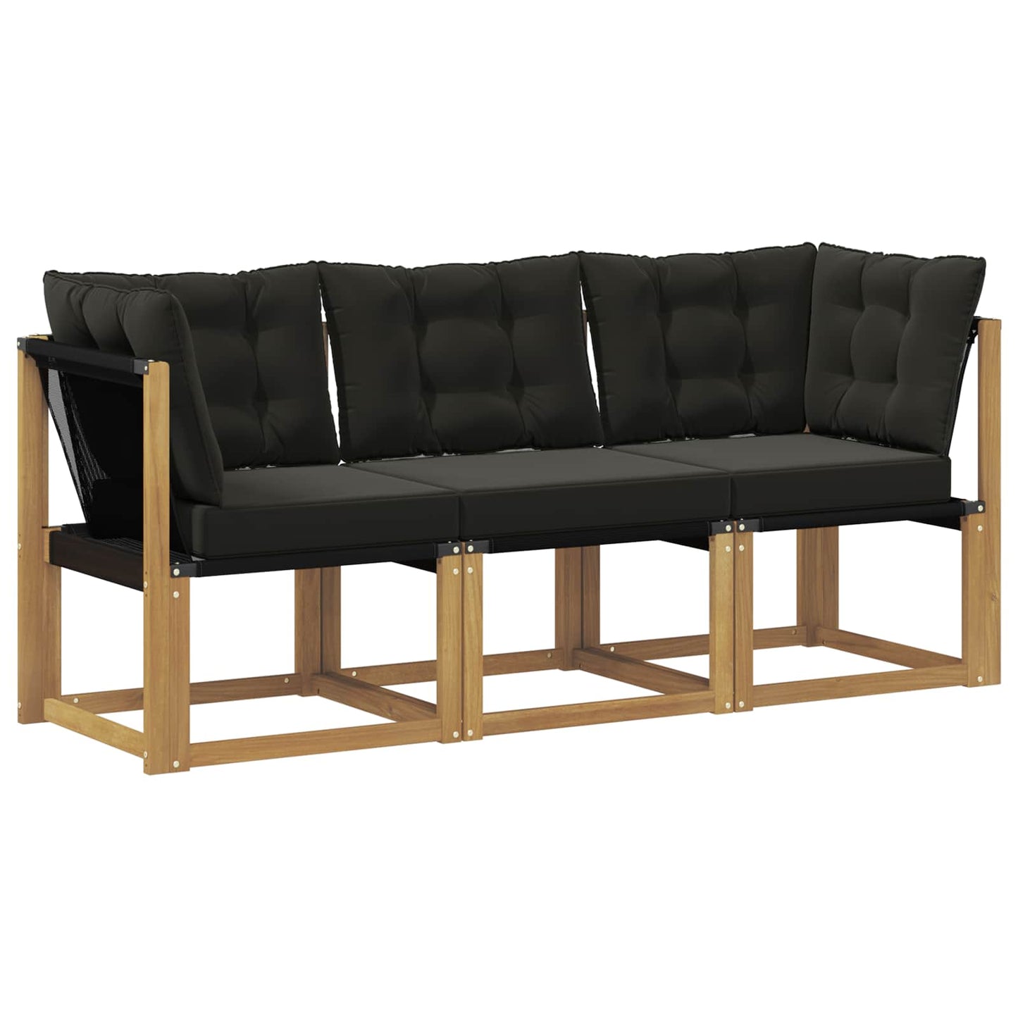 3 Stk. Outdoor Mittel- und Ecksofa Weiß