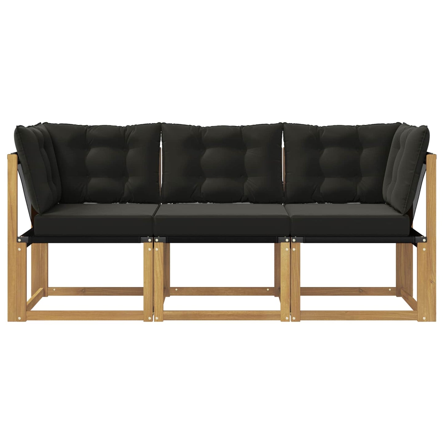 3 Stk. Outdoor Mittel- und Ecksofa Weiß