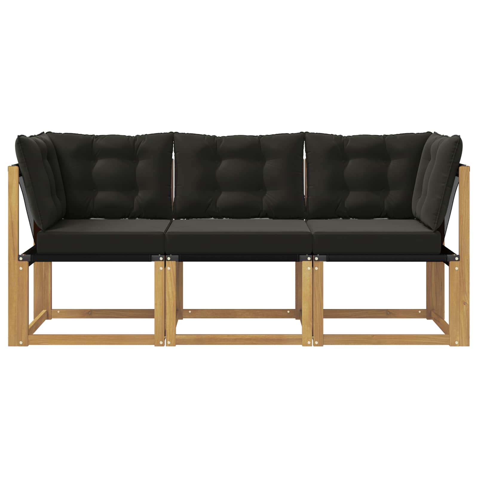 3 Stk. Outdoor Mittel- und Ecksofa Weiß